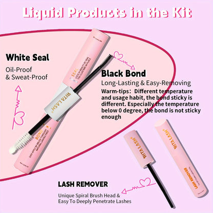 RITALASH DIY Lash Extension Kit, 280 Pcs Lash Clusters With Lash Bond And Seal, Mascara Brush Cluster Lash Glue Remover, Lash Applicator