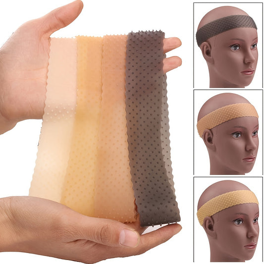 4PCS Silicone Headband Transparent Fix Wig Grip Band Non Slip Comfort Natural Wig Grip Elastic Sport Yoga Headbands To Hold Wig Grip Cap For Womens