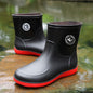 Men's All-Season Waterproof Rain Boots - Slip-On, Durable PVC & Rubber Sole for Fishing, Kitchen Work & Outdoor Activities