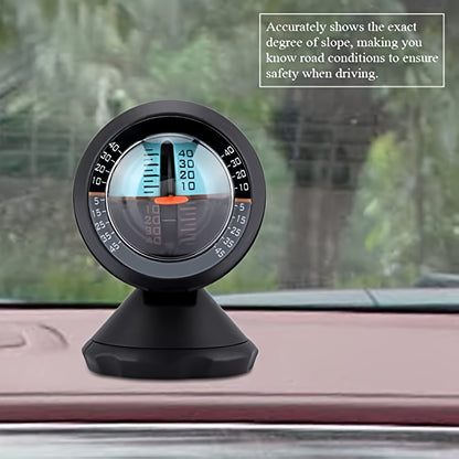 KUYEE Adjustable Car Slope Gauge - Waterproof Vehicle Level Compass for Camping, Hiking & Outdoor Adventures, Self Sensing, Mountaineering, Cycling, Tactical Training