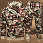 Men'S Camo Hooded Sweatshirt and Pants Set, Casual Outdoor Polyester 100% Full Body Suit, Long Sleeve Pullovers with Drawstring, Regular Fit, 3D Printing, Knit Fabric, Slight Stretch, for Hiking, Camping, Hunting, Running, Tr