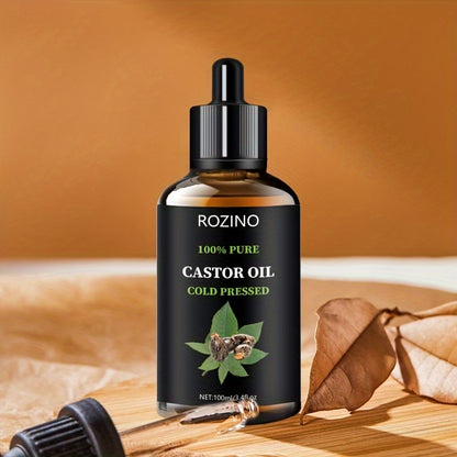 100ml Castor Oil, For Hair Eyelashes And Eyebrows, Castor Oil Cold Pressed Unrefined, Essential Oil For Dry Hair, Skin & Nails Care