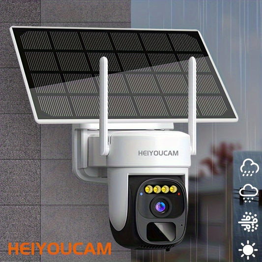 2K Pan Tilt 360° Solar-Powered Outdoor Wireless Security Camera With 3MP Color Night Vision, 2-Way Talk, Motion Detection, Perfect Gift For Birthdays, Easter, President's Day, Boys & Girlfriends