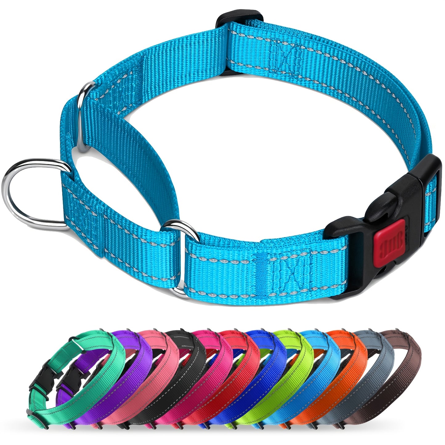 Joytale Martingale Collar For Dogs With Quick Release Buckle, Reflective Heavy Duty Puppy Collar For Safety, Adjustable Dog Nylon Collars For Small Medium Large Breed Dogs Walking Training