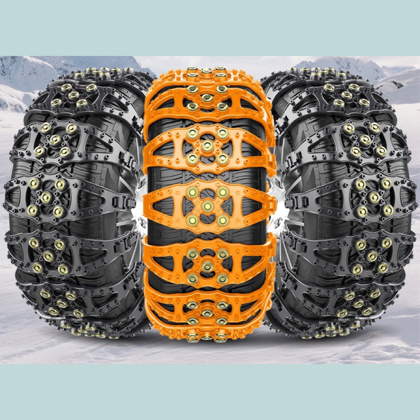 6/10pcs Fit Black Fishbone Style Snow Chains for Cars & SUVs - Durable TPU Material