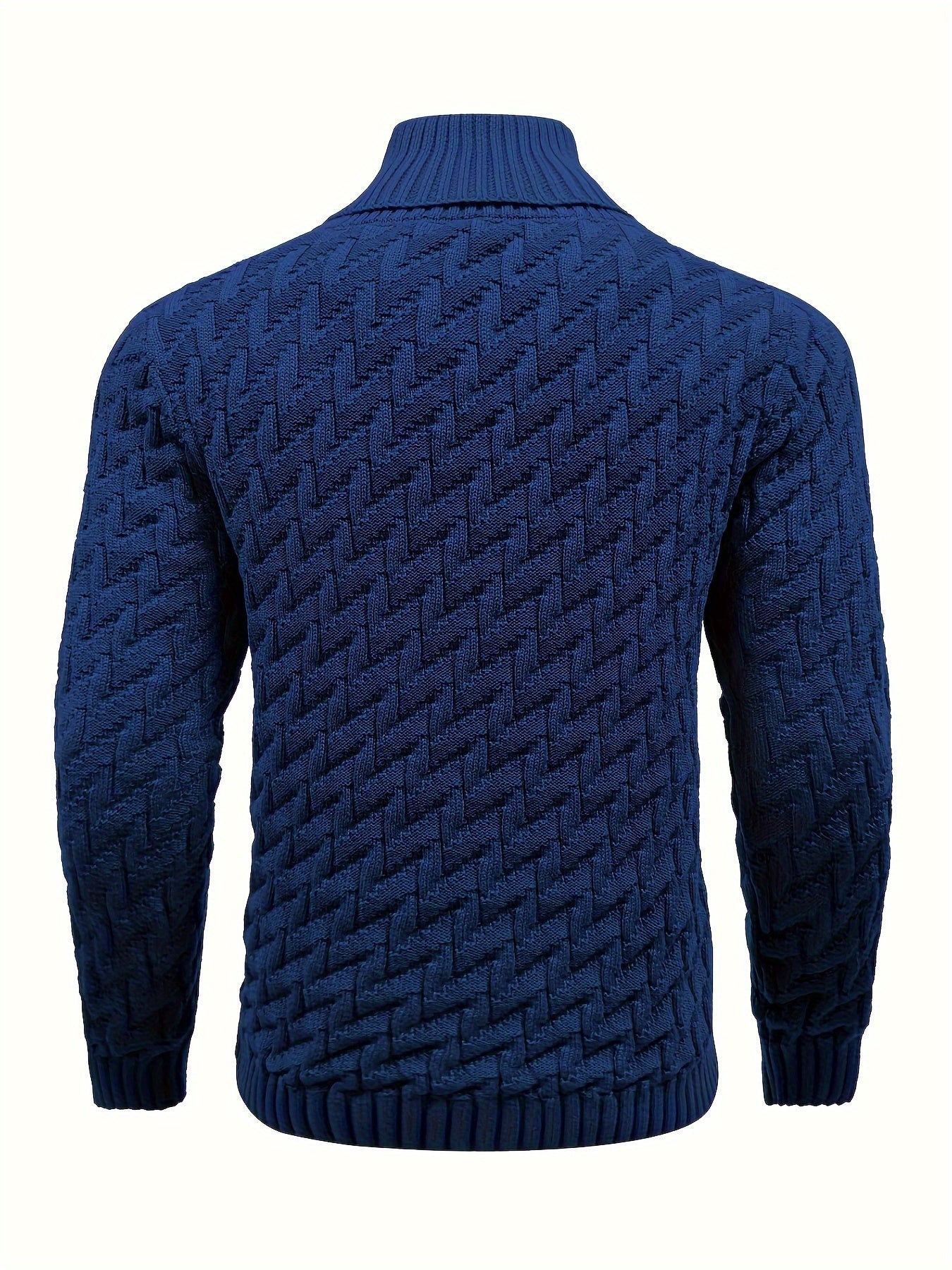 Men'S Casual Commuting Fashion Solid Texture Warm Lapel Sweater
