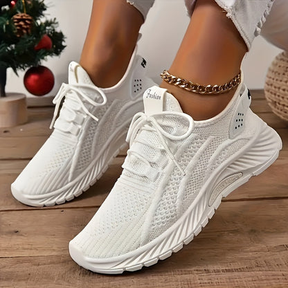 [Popular Choice] Women's Breathable Knit Sneakers, Lace-Up Mesh Sneakers for All Seasons