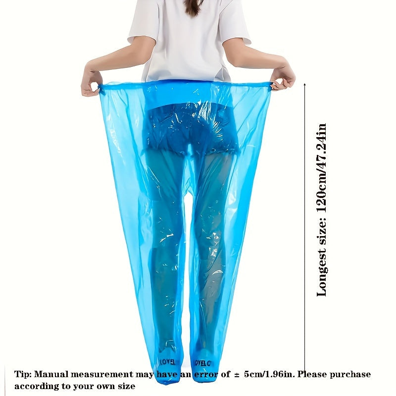 One-Size Fits All Transparent Rain Pants - Durable PE Material, Perfect for Travel & Outdoor Adventures