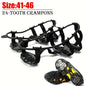 24-Tooth Stainless Steel Ice Grips - Anti-Slip Snow Claw Shoe Covers for Winter, Outdoor Hiking Crampons