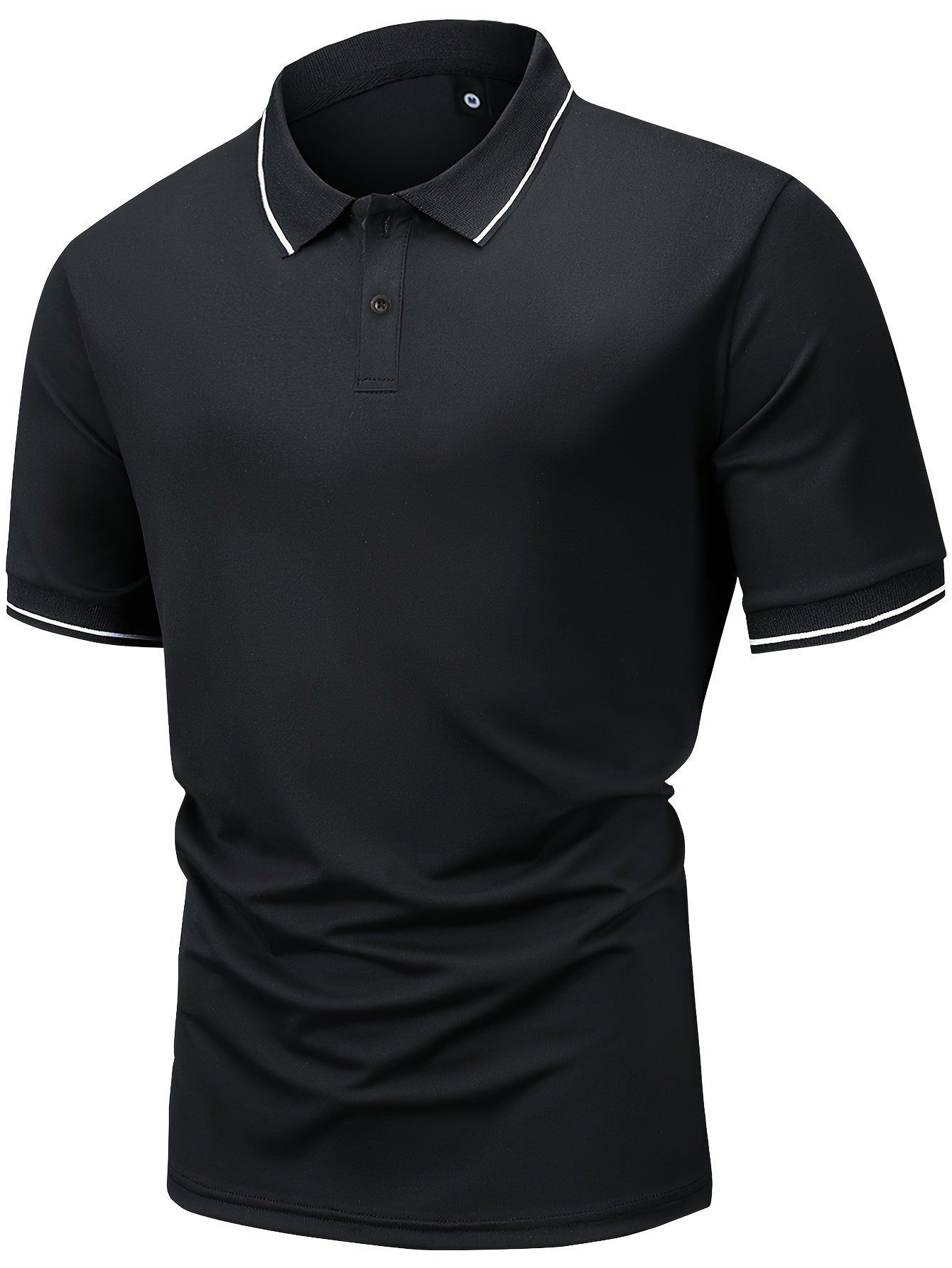 6pcs Short Sleeve Men's Fashionable Lapel Golf T-shirt, Suitable for Tennis and Commercial Entertainment, Ideal Gift