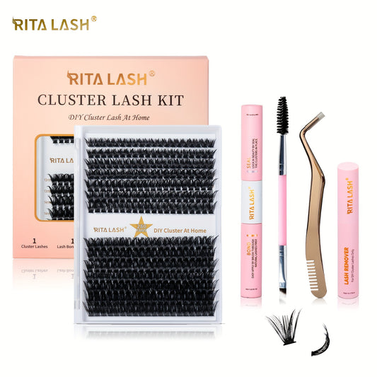 RITALASH DIY Lash Extension Kit, 280 Pcs Lash Clusters With Lash Bond And Seal, Mascara Brush Cluster Lash Glue Remover, Lash Applicator