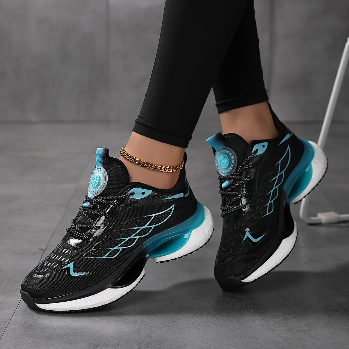 Women's Breathable Mesh Platform Sneakers, Casual Lace Up Outdoor Shoes, Comfortable Low Top Running Shoes plus size