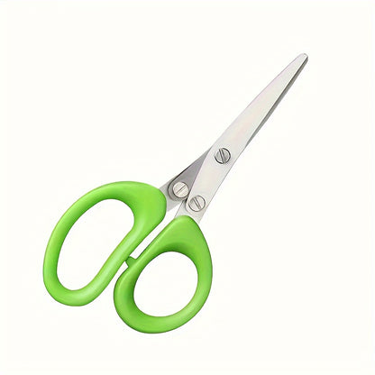 1/2pcs 5-Layered Stainless Steel Kitchen Scissors - Versatile Onion & Herb Shredder for BBQ & Indoor Use - Durable, Safe with Protective Cover & Built-in Cleaner