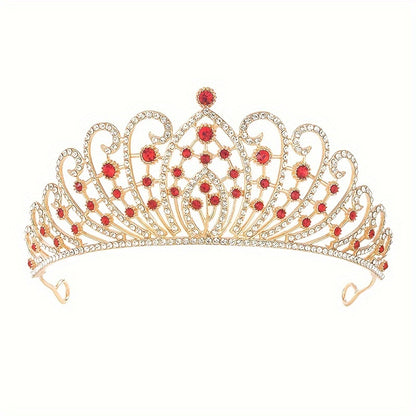 Elegant Vintage Bridal Tiara - Baroque Luxury Rhinestone and Crystal Embellished Alloy Headpiece for Wedding Party and Formal Events