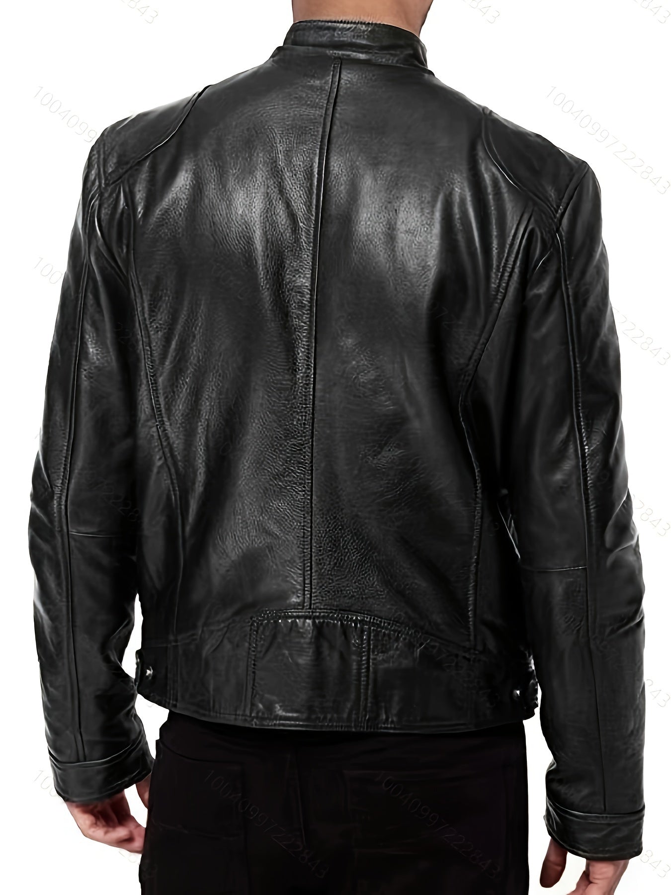Men'S Large Autumn/Winter Jacket Full Zipper Standing Neck Motorcycle Bomb Jacket Business Bicycle Coat