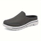 Men's Slip-On Footwear - Breathable & Comfortable with Non-Slip MD Sole, Closed Toe Design for Casual Attire, Dark Gray & Black, Stylish Streetwear