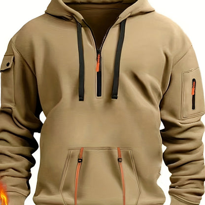 Men's Casual Sweatshirt with Multiple Zippers and Arm Pockets 2024 Cross-border Spring/Autumn Hoodie Large Size