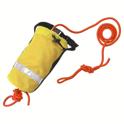 High-Strength 8mm x 16m Orange Survival Rope Bag for Water Sports - Durable Polypropylene, Long Casting Distance, Quick Release Buckle