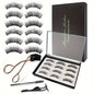 3 Styles of Magnetic False Eyelashes, 12pcs, Tweezers + Brush, Magnetic False Eyelashes Natural Set for Beginners
