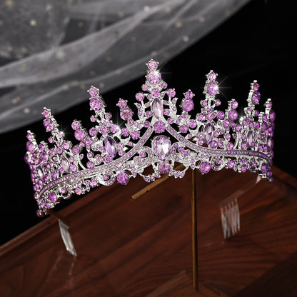 1pc Golden Metal Zinc Alloy Rhinestones Crown Party Queen Hair Decoration, Elegant Crystal Princess Crown Bride Wedding Tiara for Women, ideal choice for gifts