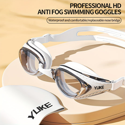 HD Anti-Fog Waterproof Swim Goggles for Men & Women - Durable PC+ABS, Multiple Colors Available