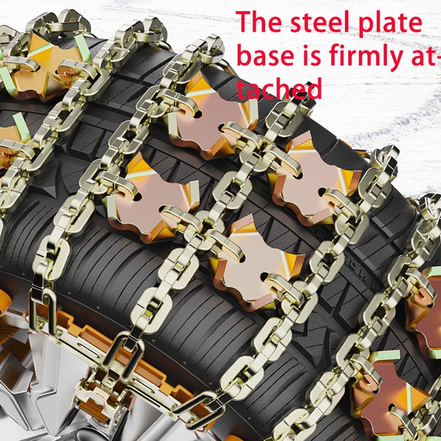 1/6/8pcs Durable Steel Traction Chains for Cars, Light Trucks & SUVs - Easy Install Anti-Slip Tires Chains for Snow, Ice & Mud Road Safety