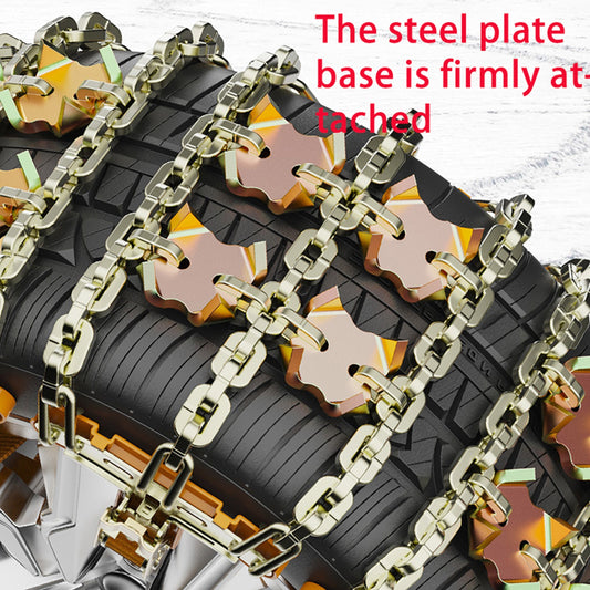 1/6/8pcs Durable Steel Traction Chains for Cars, Light Trucks & SUVs - Easy Install Anti-Slip Tires Chains for Snow, Ice & Mud Road Safety