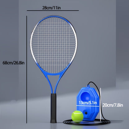 6pcs/set, Rebound Tennis Trainer, Tennis Racket, Ball Base With String, Rebound Tennis Ball, Portable Tennis Training Equipment For Outdoor Sports Fitness