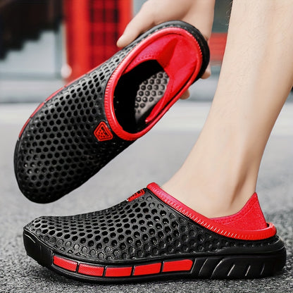 Summer Headless Half Slippers Men's Korean Version Trendy Casual Slippers Anti-slip Summer Beach Hole Shoes Sandals