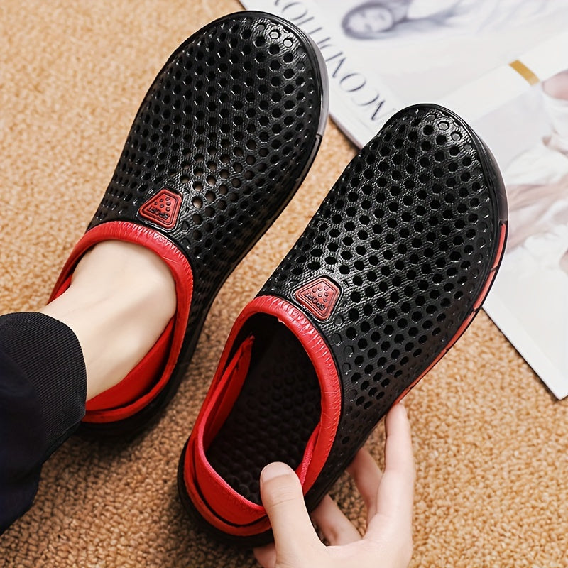 Summer Headless Half Slippers Men's Korean Version Trendy Casual Slippers Anti-slip Summer Beach Hole Shoes Sandals