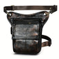 Men's Genuine Leather Vintage Sling Bag - Casual Classic Brown Travel Fanny Pack with Multiple Zippered Pockets & Adjustable Strap