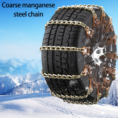 2/8pcs Universal Car Tire Traction Chains, Easy Install Anti-Slip Steel Snow Chains For Emergency Rescue