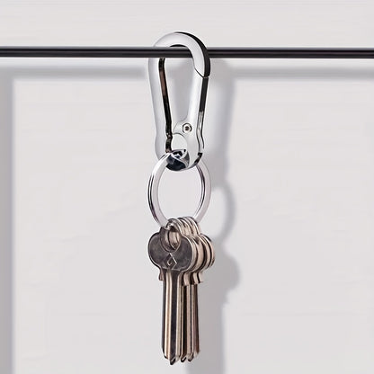 10-Pack Stainless Steel Carabiner Keychain Clips - Durable Metal Spring Snap Hook for Key Ring, Camping Gear, Backpacks