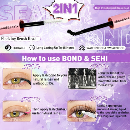 200/800pcs DIY Eyelash Extension Kit Individual Lashes Cluster, 9-16mm Mix 30D 40D 50D 60D with Lash Bond and Tweezers for Beginners, Exquisite gift set Beautiful gift, New Year gift