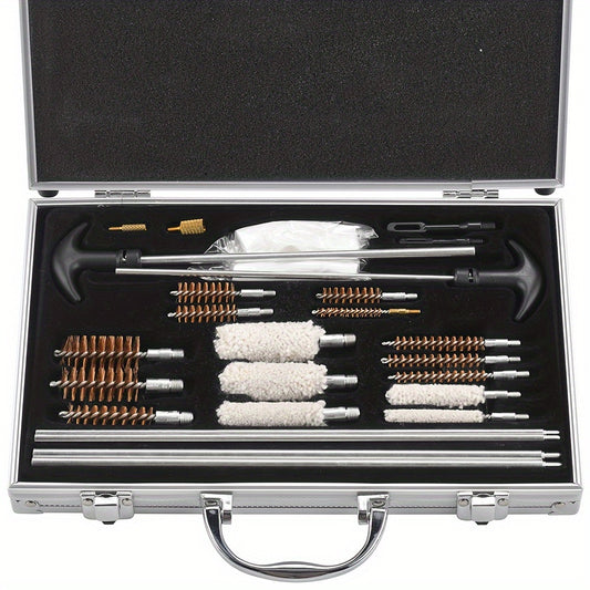 Gun Cleaning Suit Universal Gun Cleaner is suitable for shotguns, pistols, rifles, all guns with portable carrying cases, reinforced extension rods and steel wires, high-end double-headed brushes