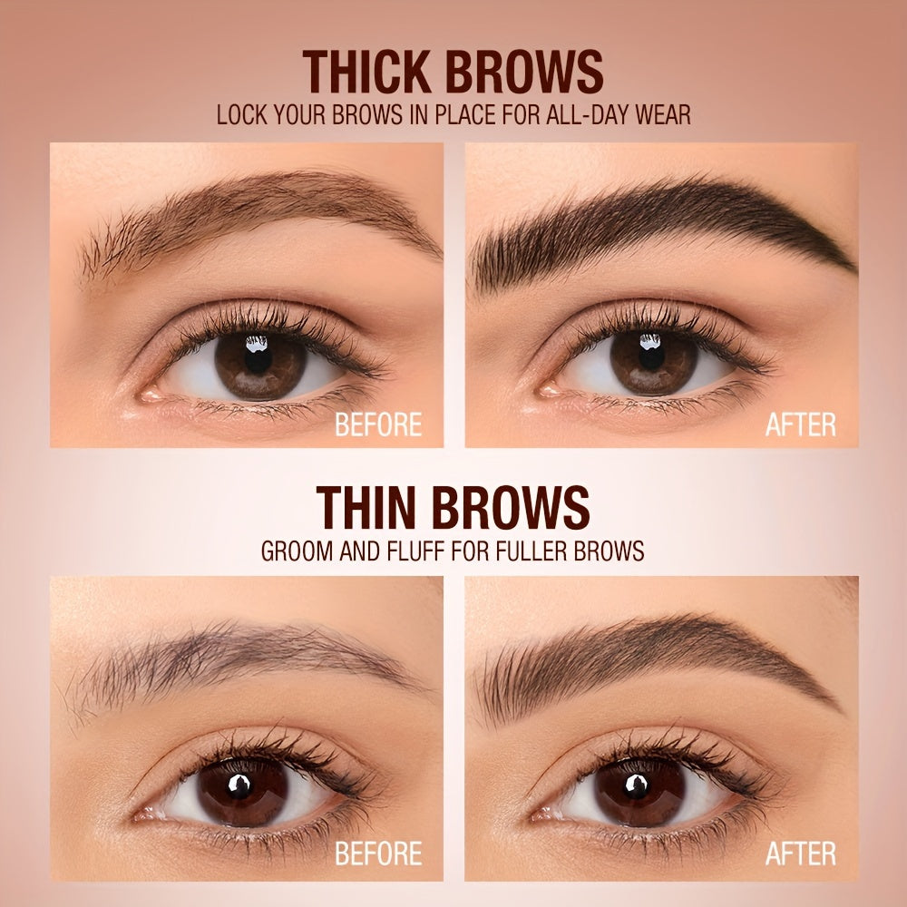 24-hour Waterproof O.TWO.O Eyebrow Cream and Wax - Natural, Long-lasting, Ultra Thin Slanted Brush for Precise Application, Concealer, and Shaping - Suitable for All Skin Types