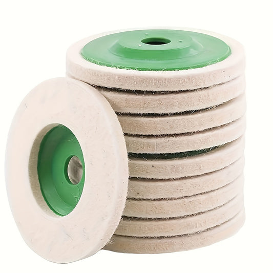 10/20pcs Polishing Wheel Grinding Disc Diameter 100mm High-density Fine White Pad Industrial Felt Wheel