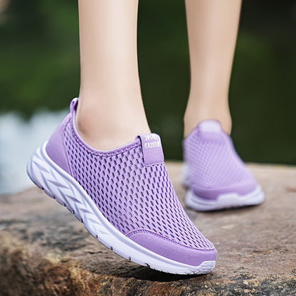 Women's Breathable Mesh Sneakers - Lightweight, Slip-On Casual Shoes with Soft EVA Sole for Summer Comfort