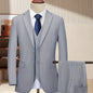 Men'S 3pcs Business Style Suit, Two Button Lapel Jacket Vest Trouser Set Solid Color Wedding Business Tuxedo Suit