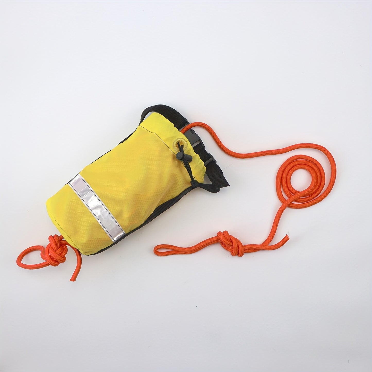 High-Strength 8mm x 16m Orange Survival Rope Bag for Water Sports - Durable Polypropylene, Long Casting Distance, Quick Release Buckle