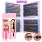 200/800pcs DIY Eyelash Extension Kit Individual Lashes Cluster, 9-16mm Mix 30D 40D 50D 60D with Lash Bond and Tweezers for Beginners, Exquisite gift set Beautiful gift, New Year gift