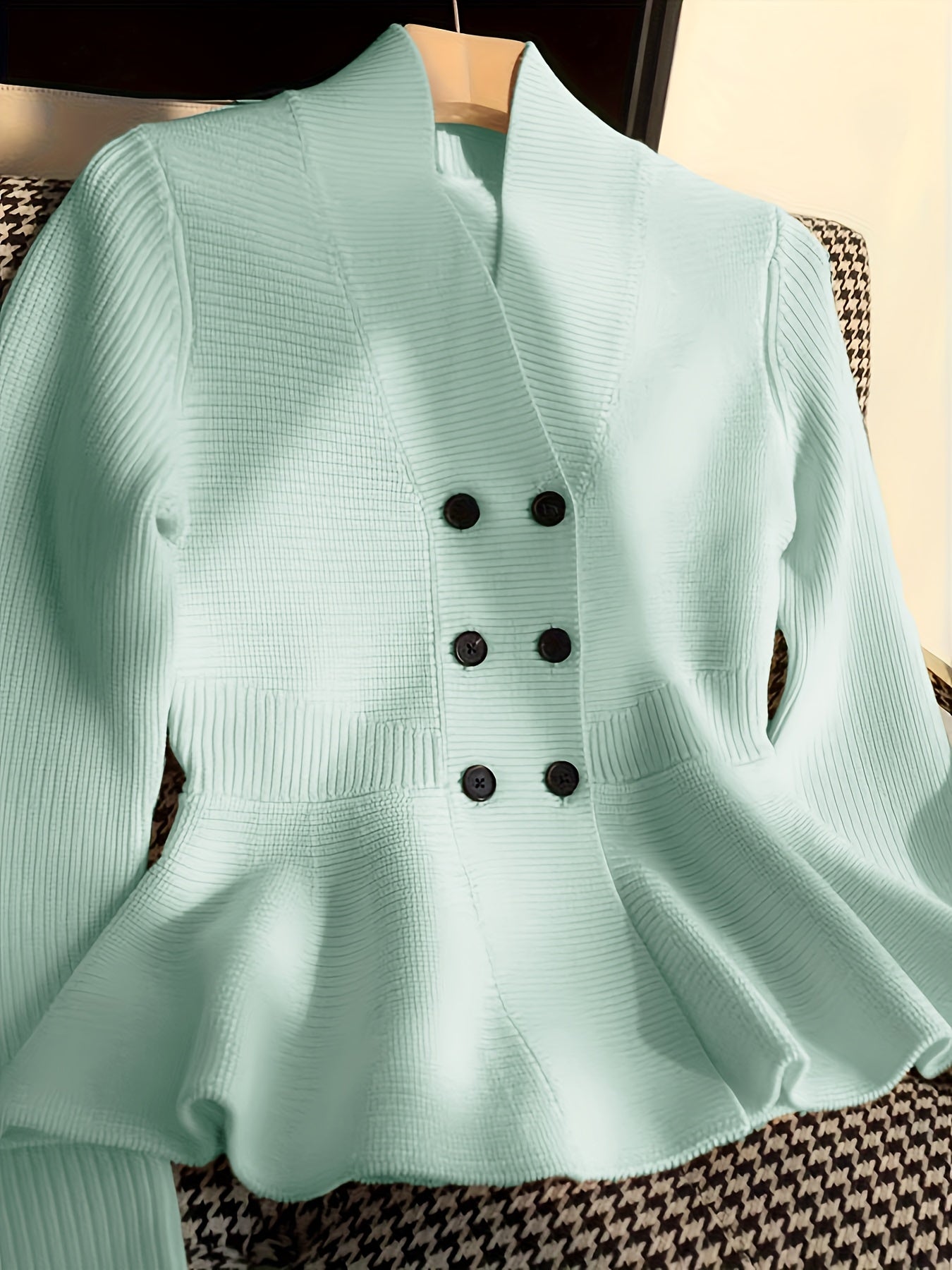 Visually V-Neck Cardigan - Solid Color, Thick Knit, Loose Fit, Warm, Viscose and Polyester Blend, Perfect for Fall/Winter