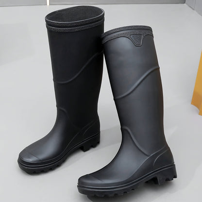 Men's High Top Rain Boots, Wear-resistant Waterproof Non-slip Galoshes For Outdoor Walking Fishing wellies