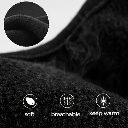Winter Face & Ear Warmer - Windproof, Thickened for Extra Warmth, Breathable Cycling Mask in Black