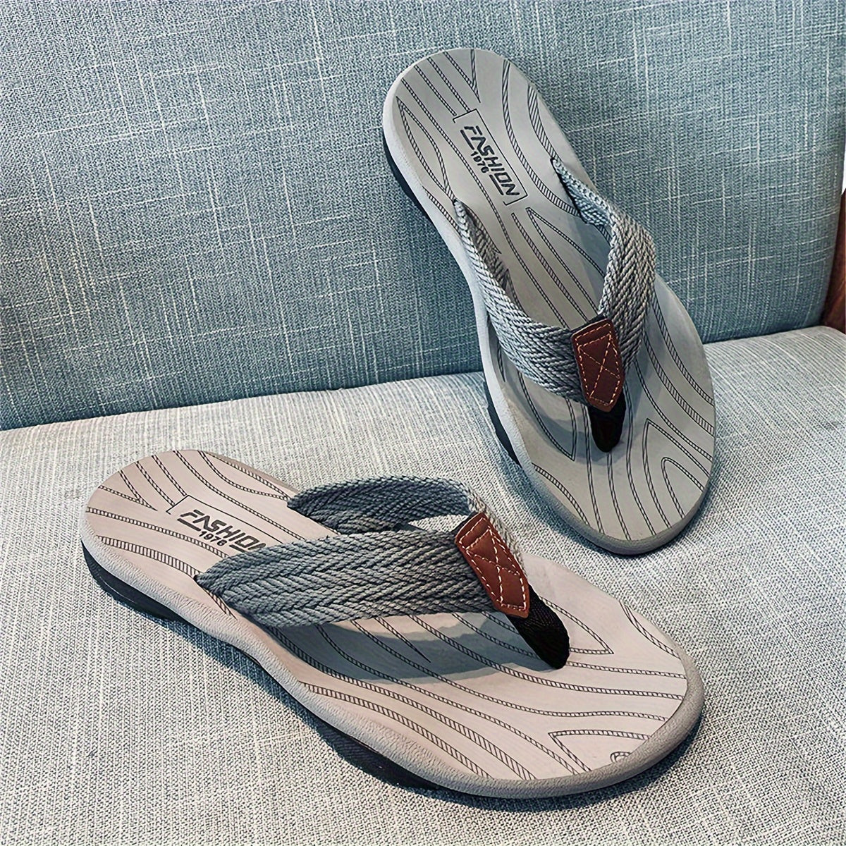 Men's Thong Sandals, Casual Non Slip Flip-flops Shoes Toe Post Sandals For Indoor Outdoor Walking, Beach Shoes For Spring And Summer
