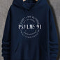 Stylish Psalms 91 Graphic Hoodie - Soft, Comfy, Loose Fit with Kangaroo Pocket, Drawstring, and Trendy Design - Autumn Winter Essential for Men