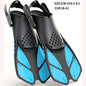 [Popular Choice] Qingsong Adjustable Snorkeling Fins with Buckles, Open Heel Design, Short Travel Swim Fins for Adults - Men and Women, Black