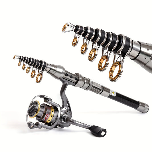 Compact and Powerful Carbon Telescopic Fishing Rod - Perfect for Saltwater Fishing!