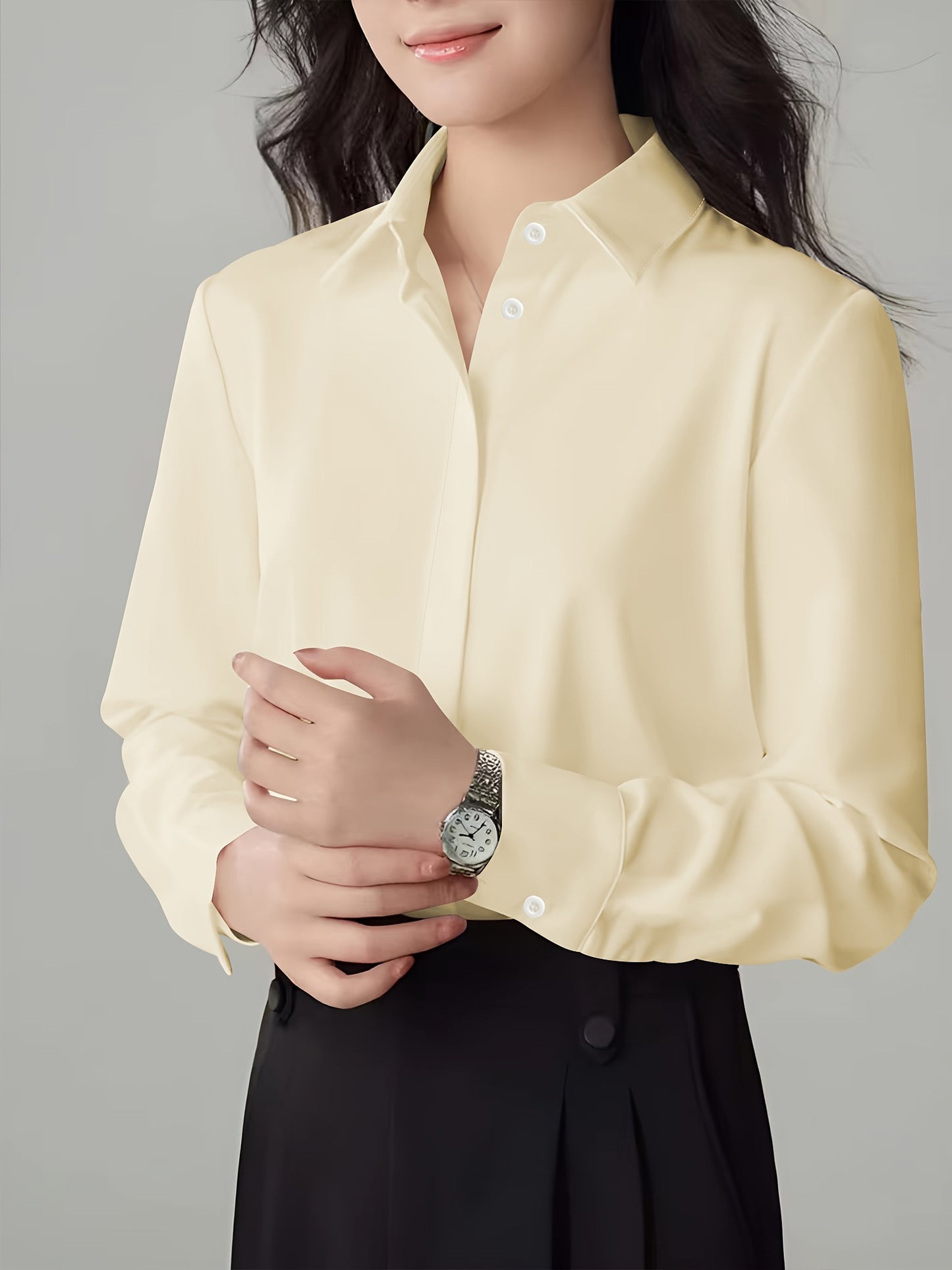 2024 New Professional Women's Shirt French High-end Temperament Long Sleeve Top