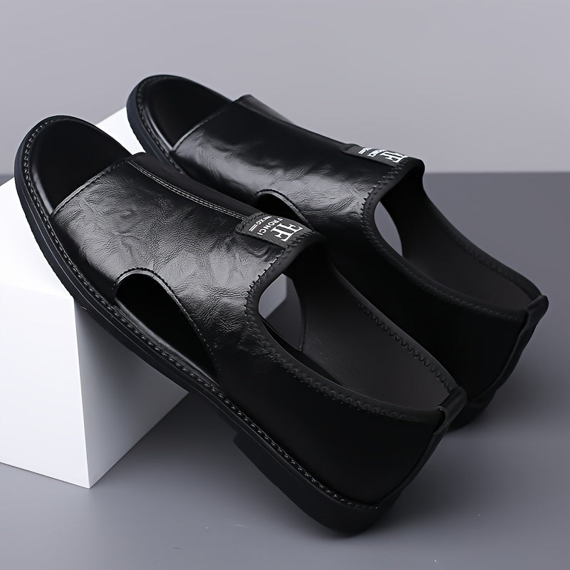 2025 Summer New Sandals, Men'S Slippers, Beach Shoes, Anti Slip, Odor Proof, Wear Resistant, Large Size, Lightweight, New Style For Young College Students To Work, Trendy, Breathable, Leisure, Driving, Dual Use, Water Soaking